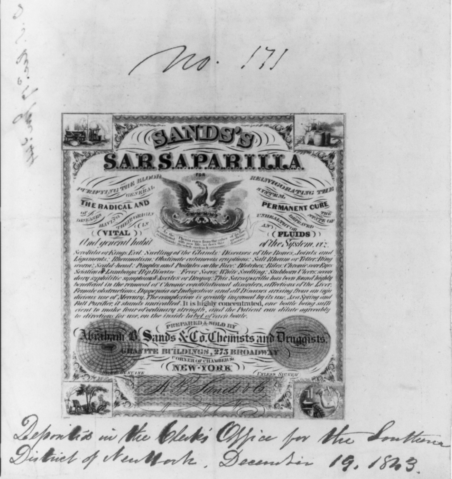 Sands's Sarsaparilla, c1843. — historic print