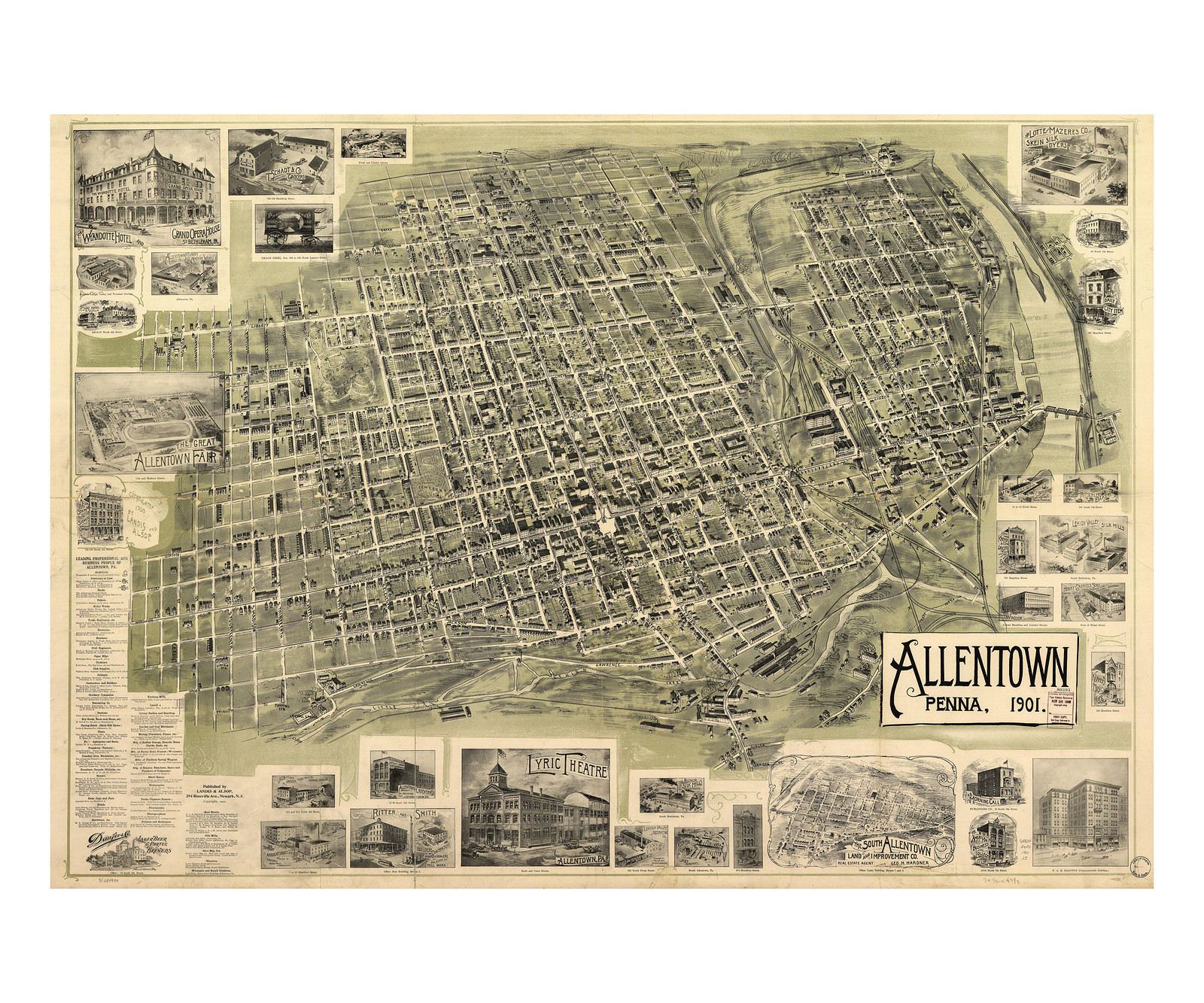 Allentown, Pennsylvania, 1901, 1901 — antique map