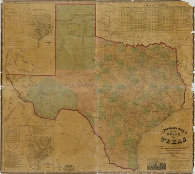 Tears Dark - Presslers map of the state of Texas 1857, Texas