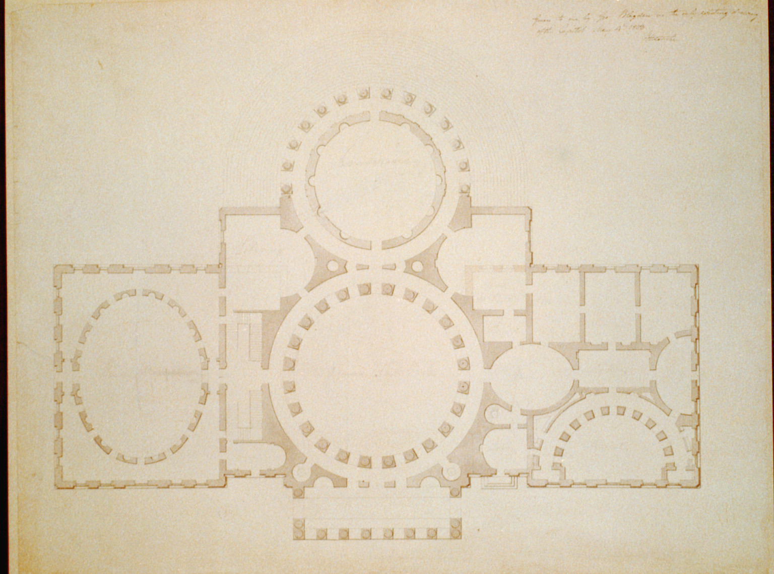 [United States Capitol, Washington, D.C. Floor plan], and Engineering (ADE) Drawings" (http://www.loc.gov/rr/print/res/103_ade.html)." — historic drawing