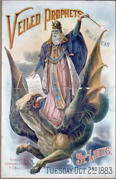Veiled Prophet will appear, St. Louis, Tuesday, Oct. 2nd, 1883