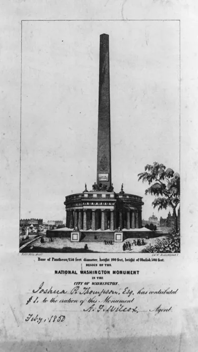 Design of the National Washington Monument in the city of Washington