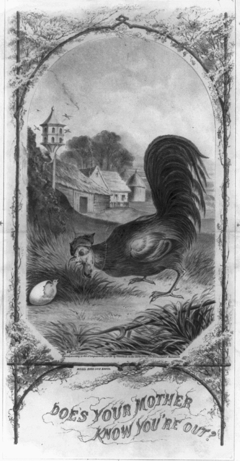 Does your mother know you're out?, c1861. — antique lithograph