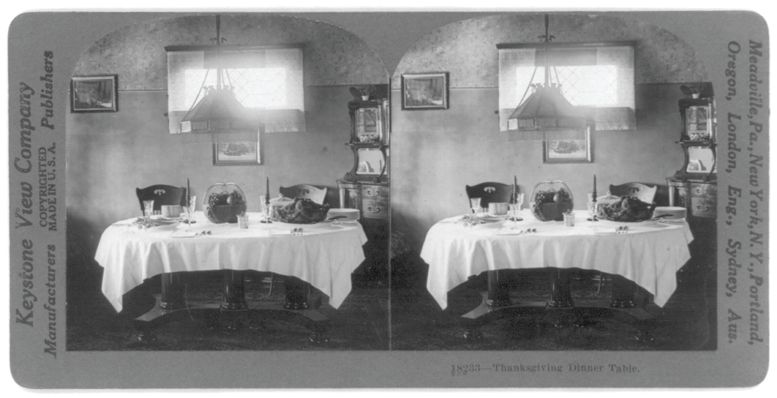 Thanksgiving dinner table, c1923. — historic photograph
