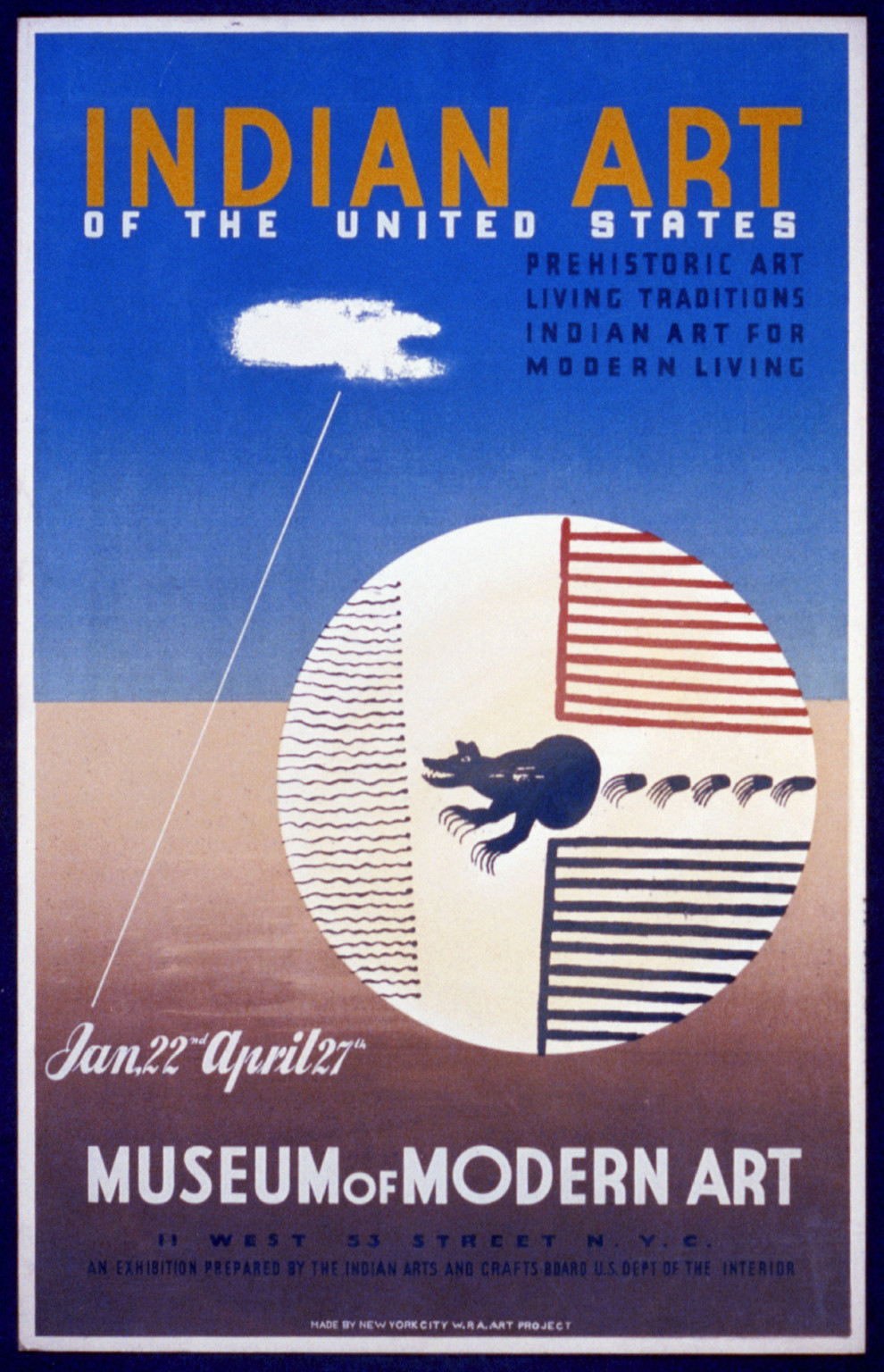 Indian art of the United States Prehistoric art living traditions - Indian art for mo, 1936 — vintage poster