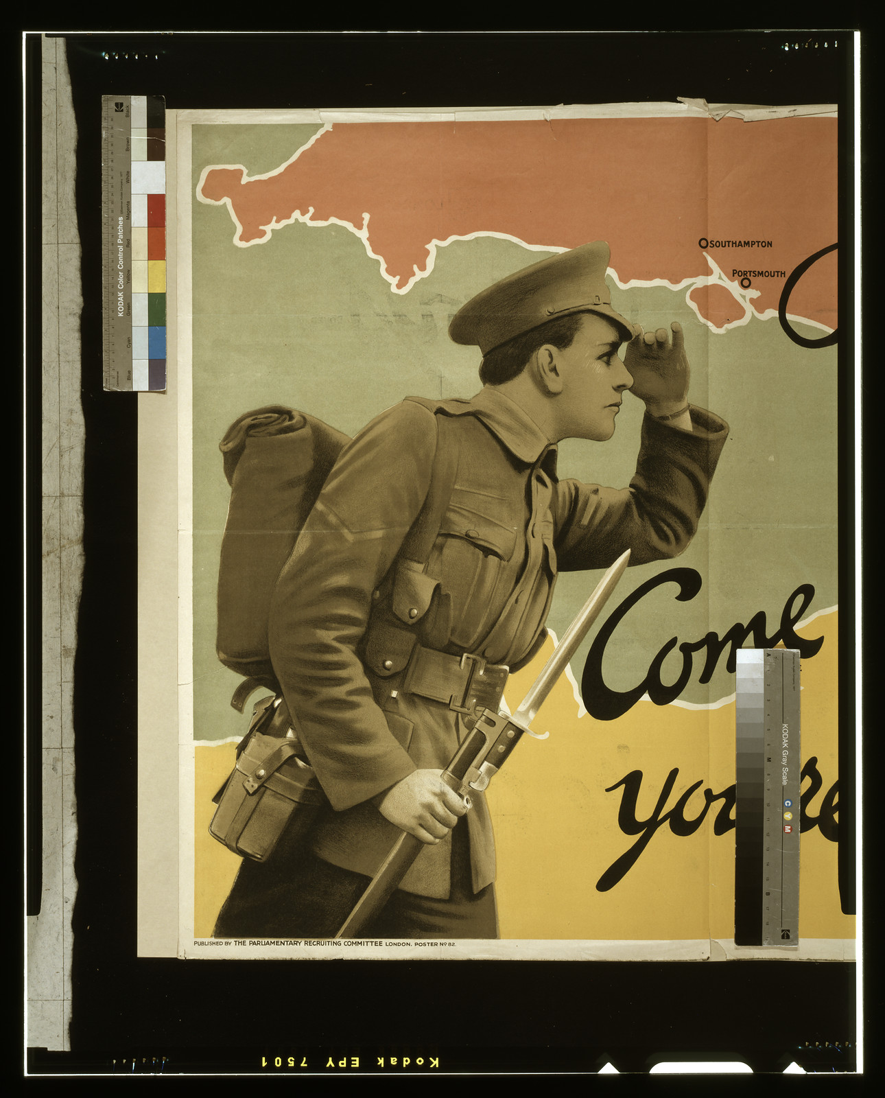 Boys come over here, you're wanted / printed by David Allen & Sons Ld., Harrow, Middlesex., London : Parliamentary Recruiting Committee, [1915] — vintage poster