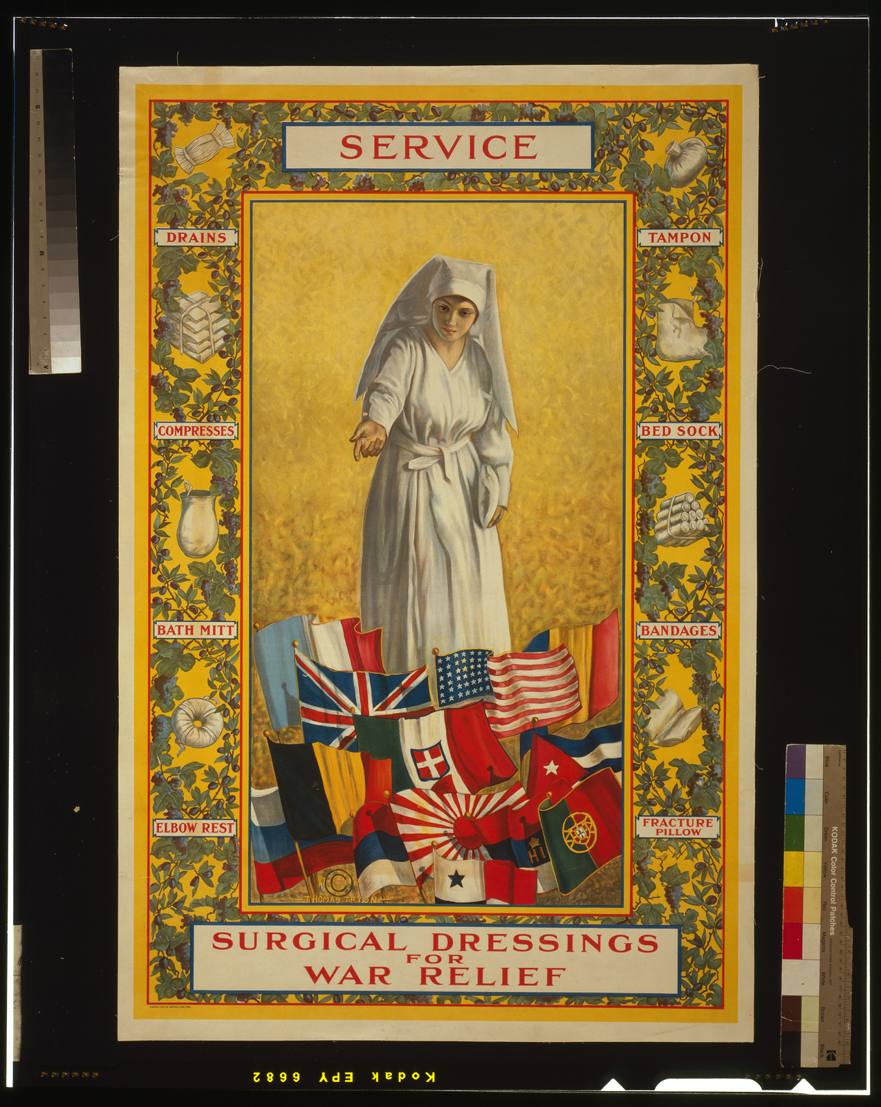 Service - Surgical dressings for war relief / Thomas Tryon., Buffalo : Niagara Litho. Co., c1917. — vintage poster