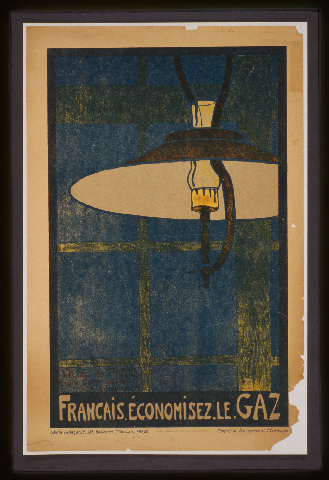 Franccedilais eacuteconomisez le gaz, 1918 — vintage poster