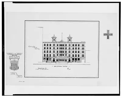 [Theaters, Washington, D.C. New National Theatre. Elevation]