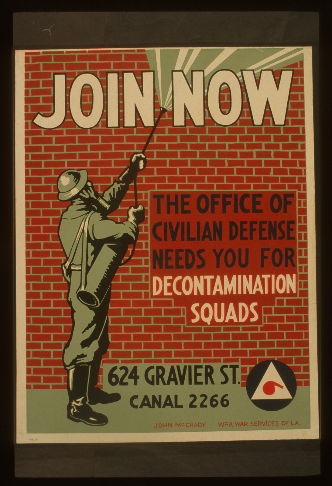 Join now The office of civilian defense needs you for decontamination squads / John M, 1941 — vintage poster