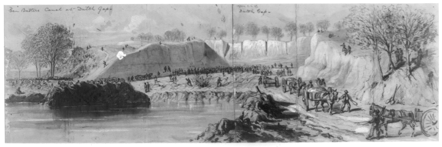 Gen Butlers Canal at Dutch Gap, [1864 October] — historic drawing