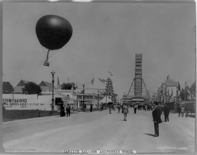Captive balloon and Ferris wheel, World's Columbian Exposition, Chicago
