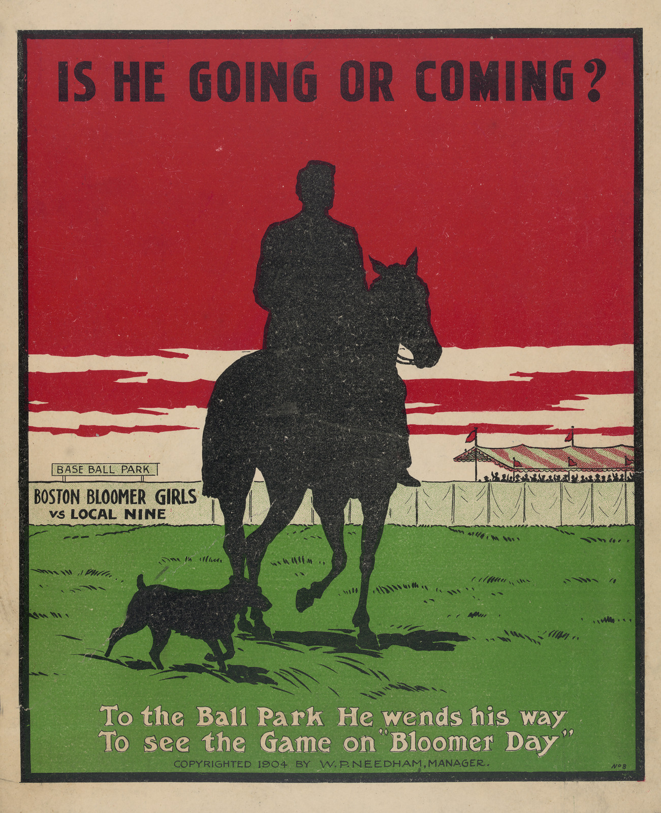 Is He Going Or Coming? To the Ball Park He wends his way, c. 1904 — historic image