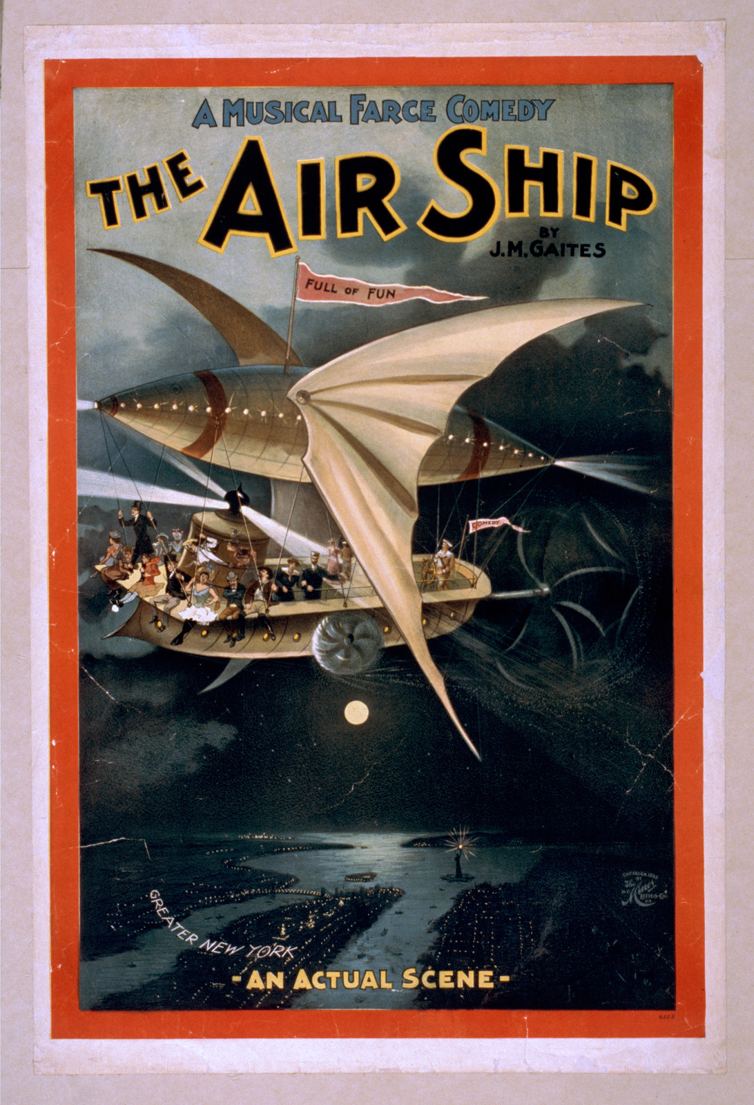 The Air Ship: A Musical Farce Comedy by J.M. Gaites poster — vintage poster
