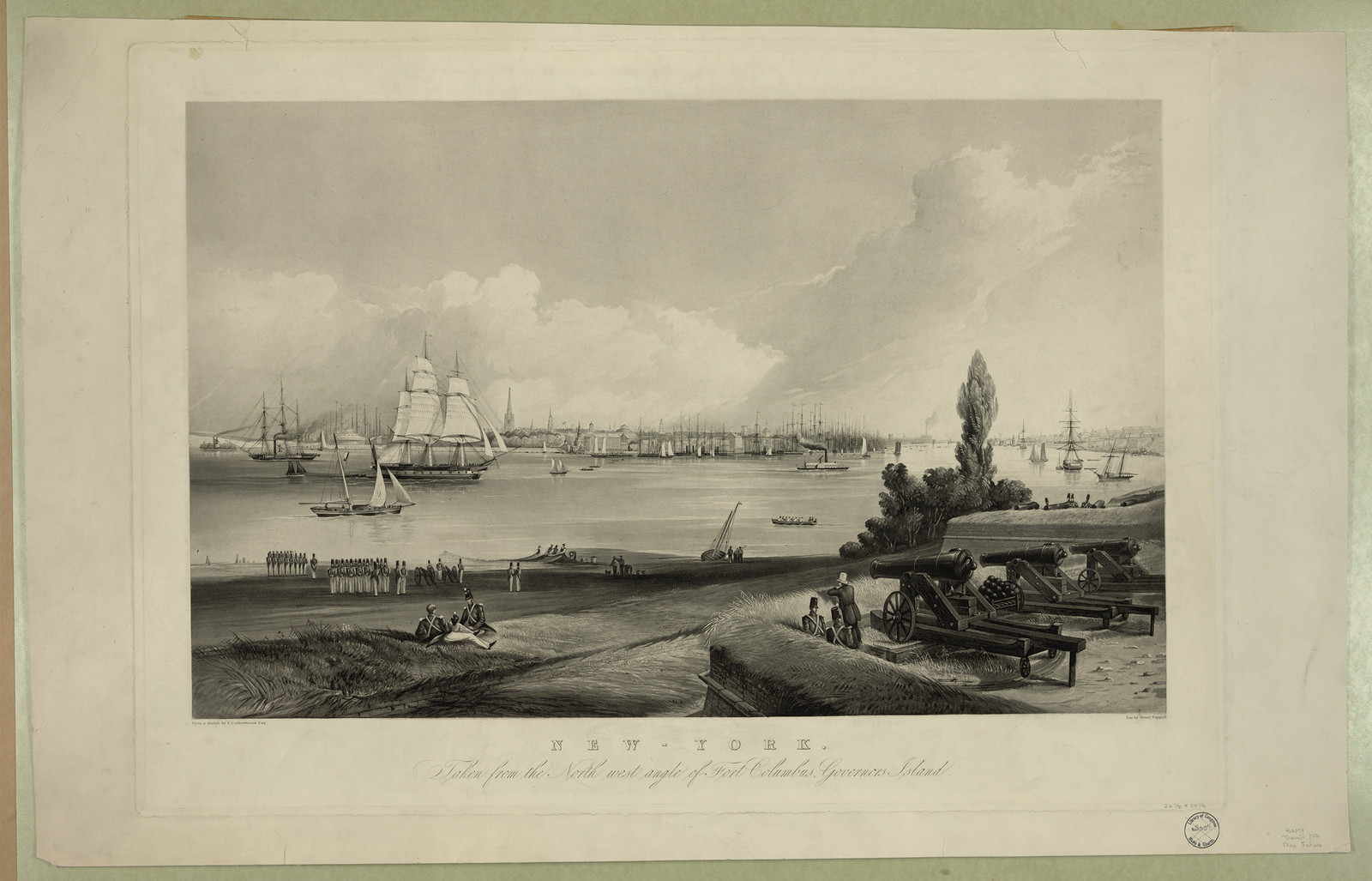 New-York, taken from the North west angle of Fort Columbus, Governors Island — historic image