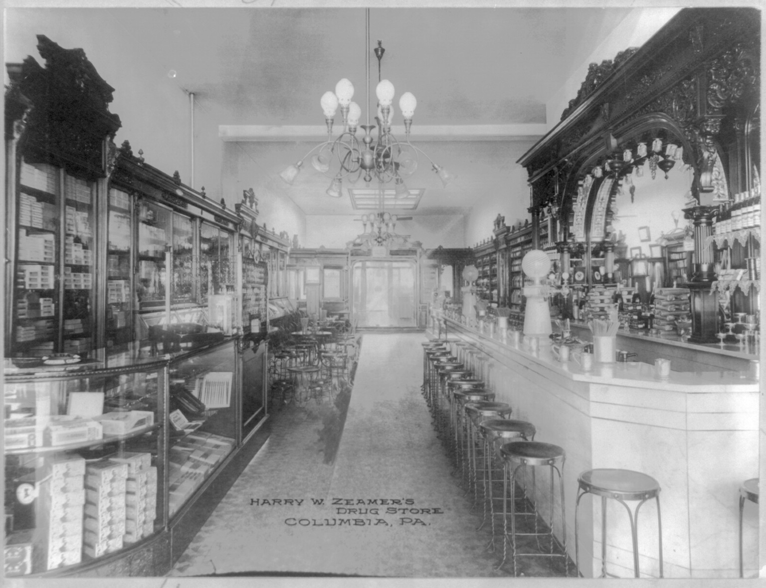 Harry W. Zeamer's Drug Store, Columbia, Pa. — historic photograph