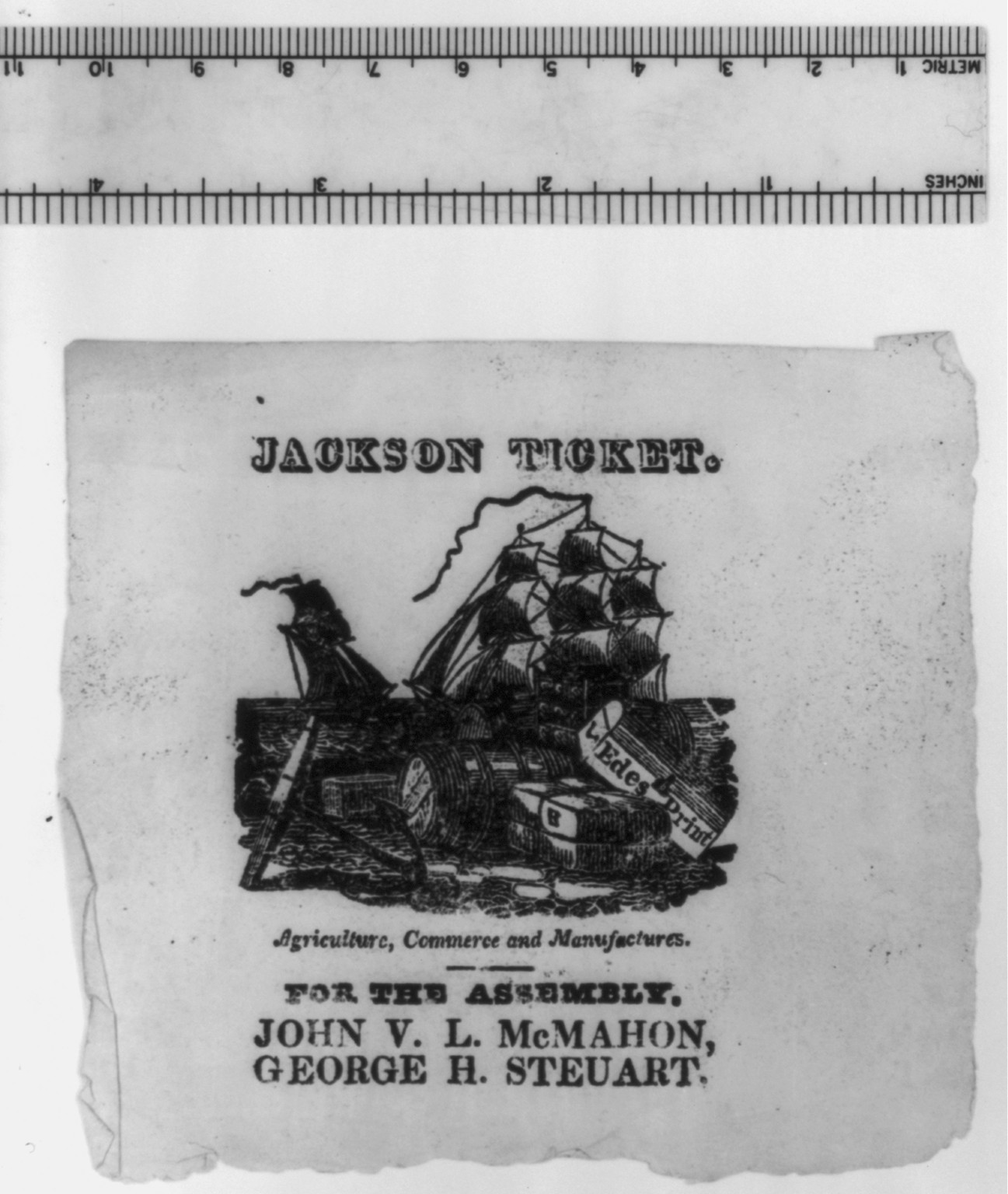 Jackson ticket. Agriculture, commerce and manufactures, 1828 — historic print