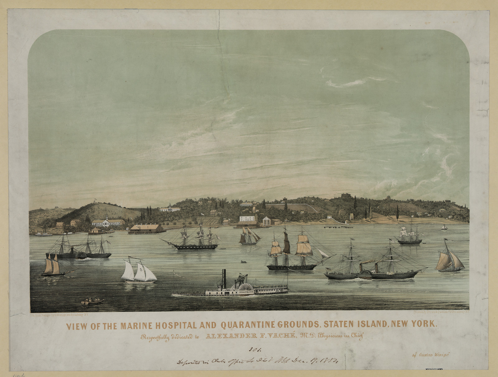 View of the Marine Hospital and Quarantine Grounds, Staten Island, New York — historic image