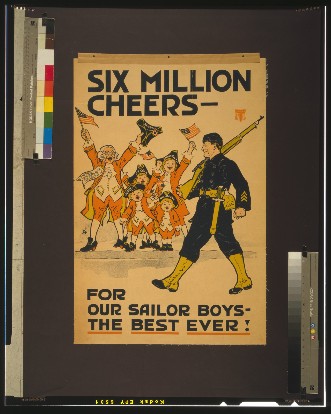 Six million cheers - for our sailor boys - the best ever!, [1918] — vintage poster