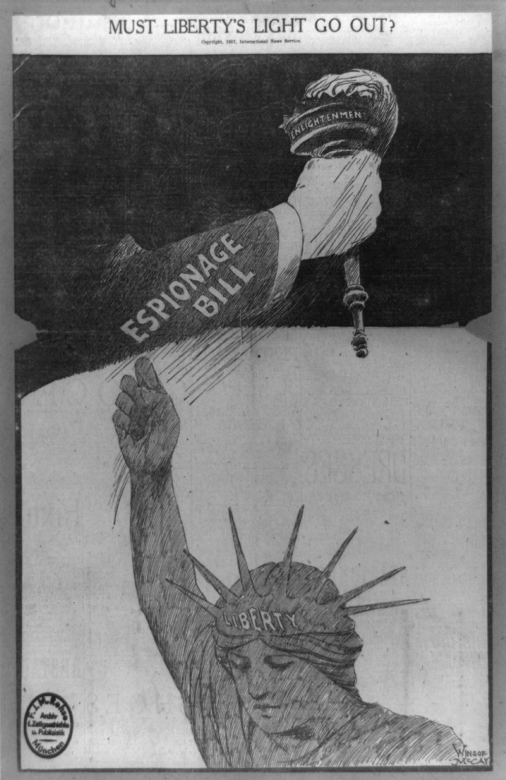 Must liberty's light go out?, 1917 May 3, c1917. — antique engraving
