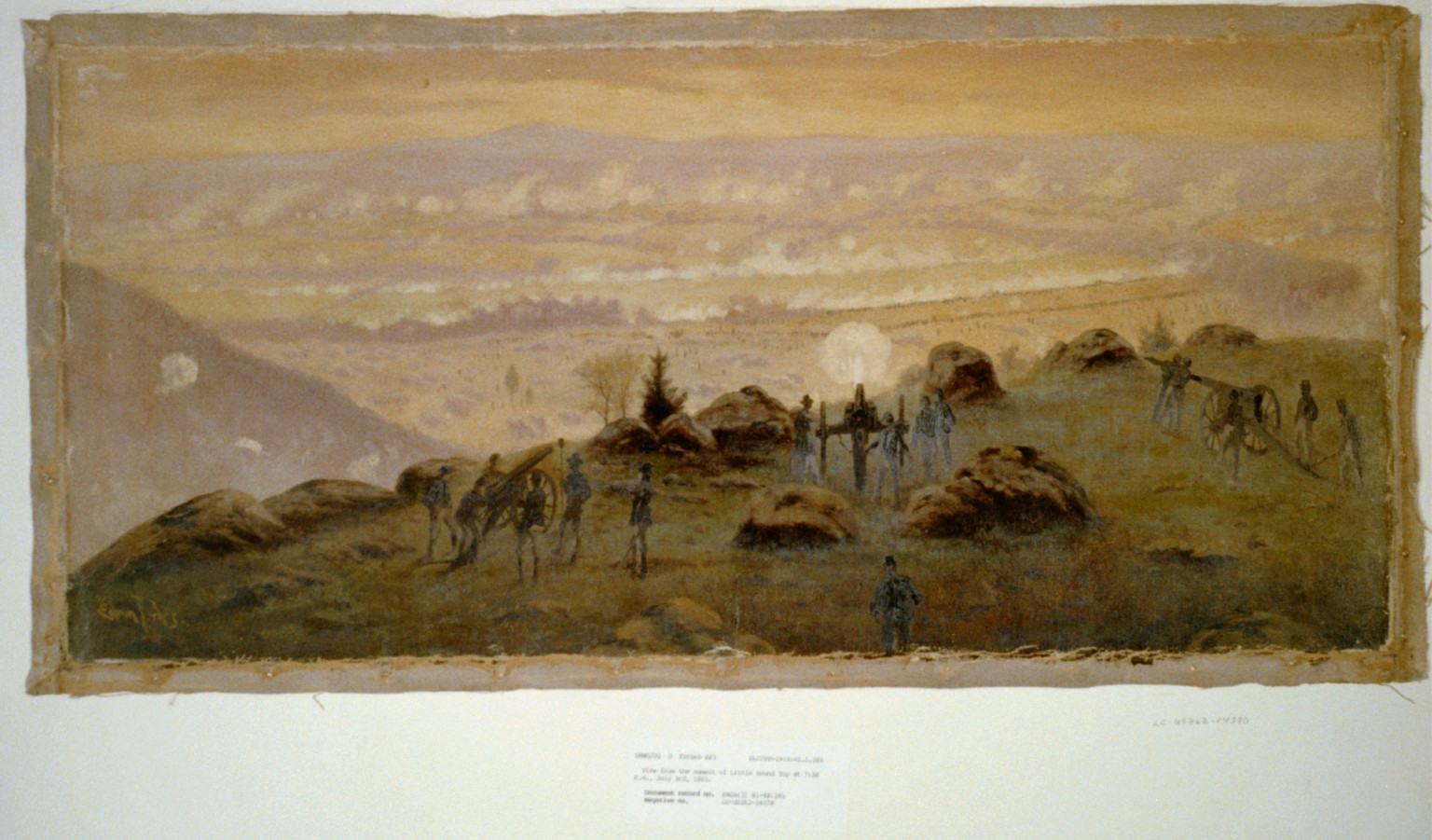 View from the summit of Little Round Top at 7:30 P.M. July 3rd, 1863 / Edwin Forbes., [between 1865 and 1895] — historic image