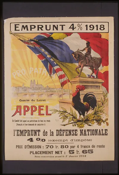Emprunt 4% 1918: Appel, war loan poster for the Défense Nationale