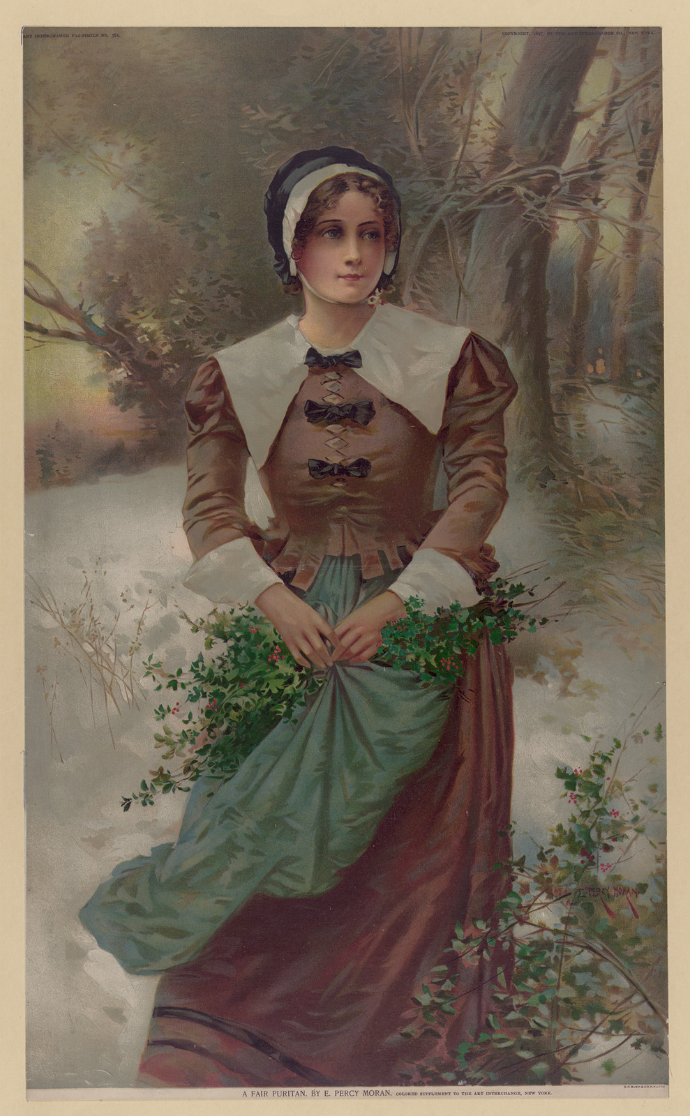 A Fair Puritan, by E. Percy Moran — historic image