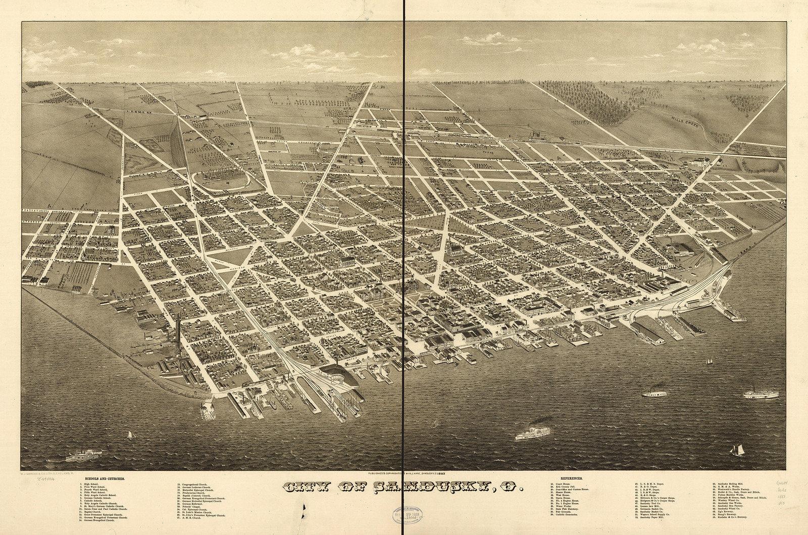 Sandusky, Ohio, 1883, 1883 — antique map