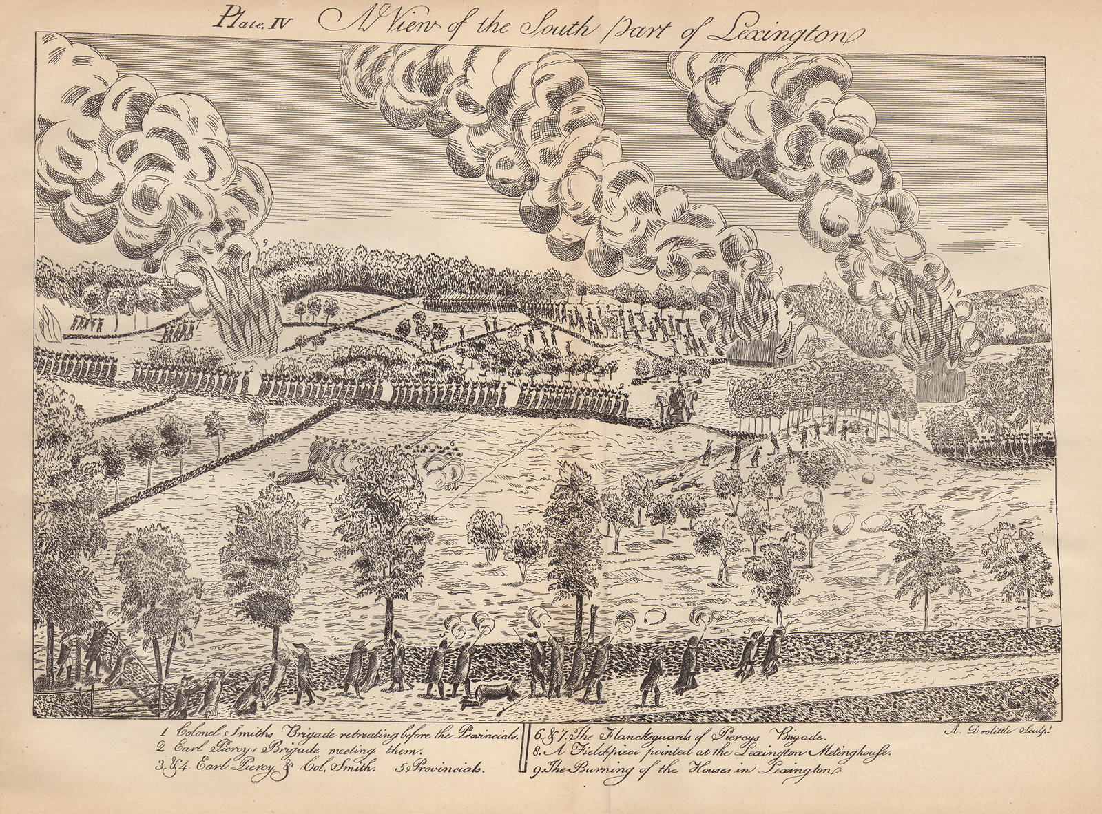 Lexington Retreat, Massachusetts, 1775, 1775 — antique map