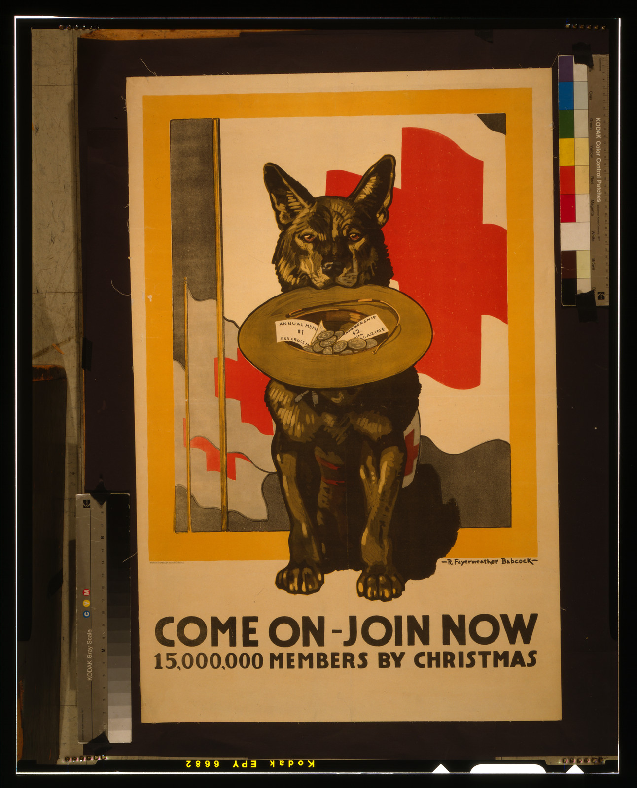 Come on - Join now 15000000 members by Christmas / R. Fayerweather Babcock Walton Spencer Co. Chicago Ill., 1917 — vintage poster