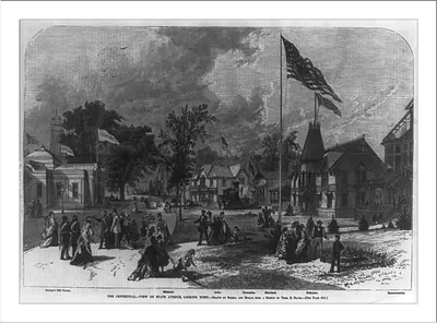 The Centennial: View of state Avenue, Looking West