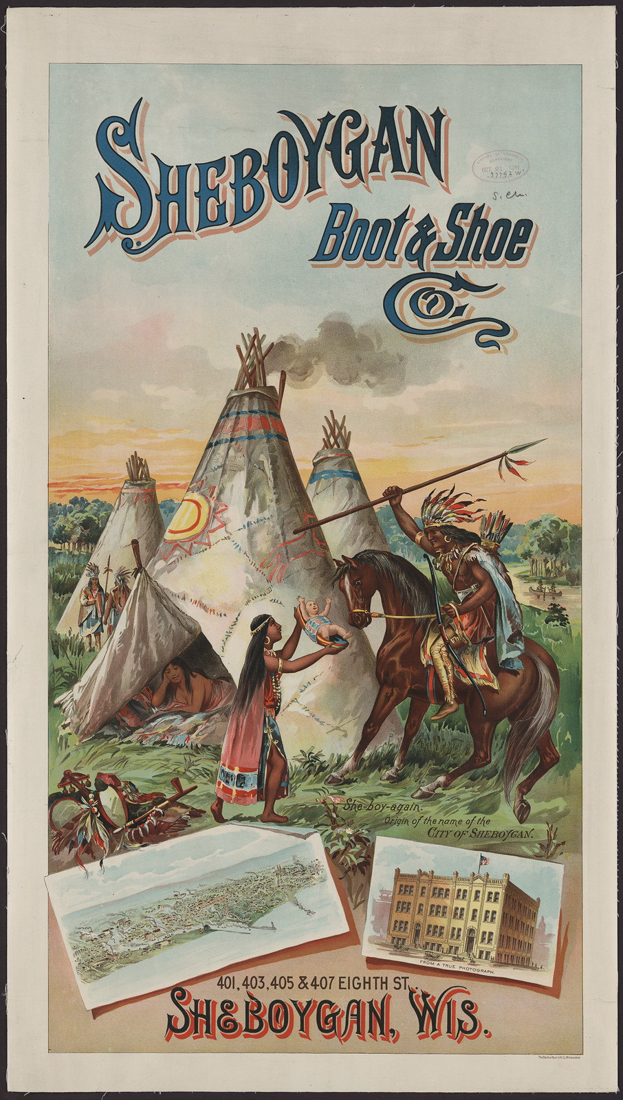 Sheboygan Boot & Shoe Co. advertising poster, Sheboygan, Wis. — vintage poster