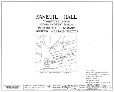 Faneuil Hall Square, Boston: location sketch map