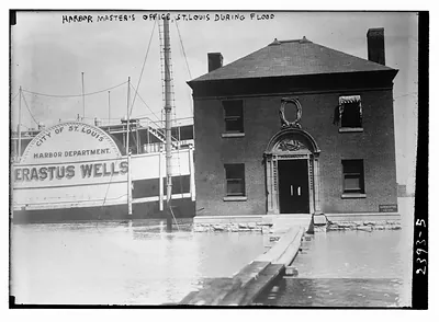 Harbor Master's Office, St. Louis, during flood