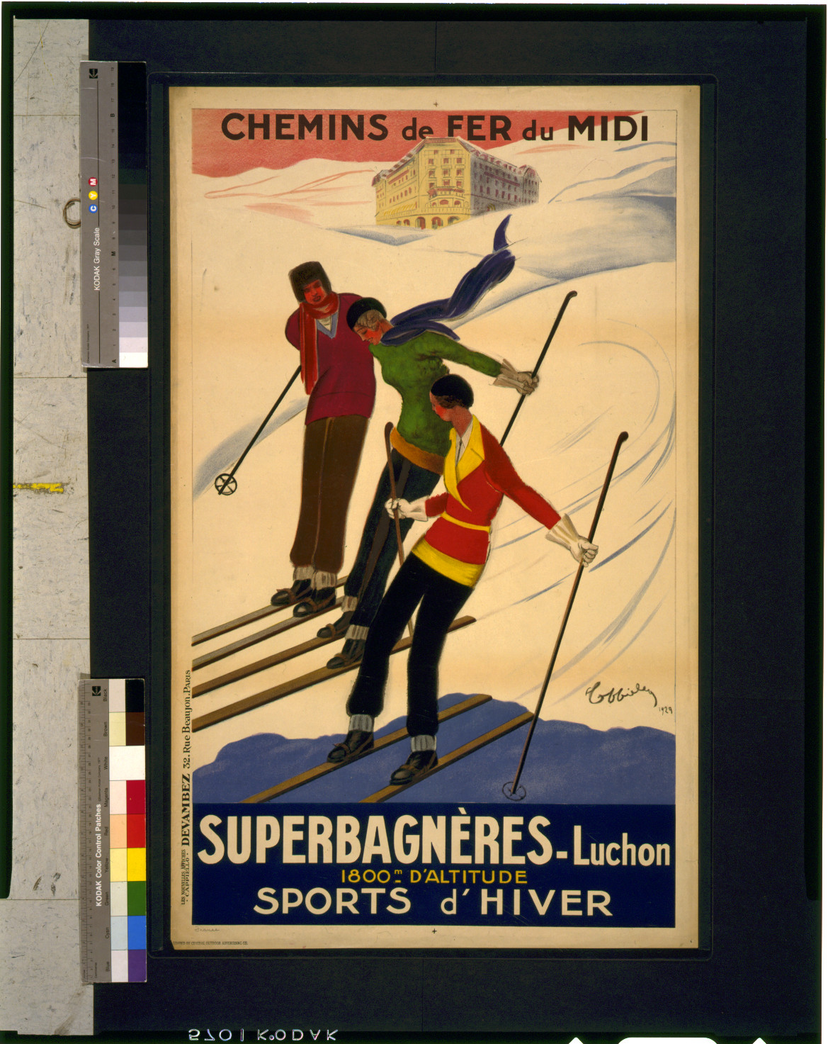 Superbagnères - Luchon. Sports d'hiver / Cappiello., Paris : Chemins de Fer du Midi, 1929. — vintage poster
