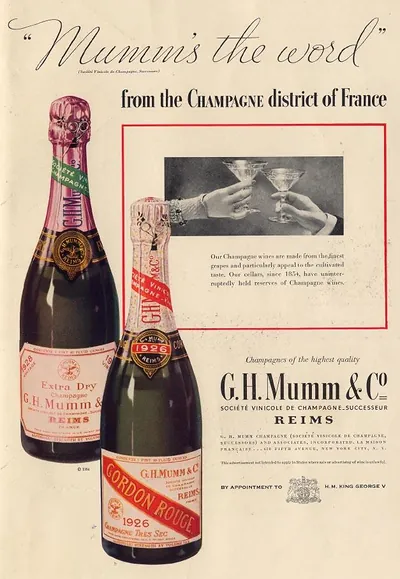 Mumm's the word champagne advertisement from Champagne district