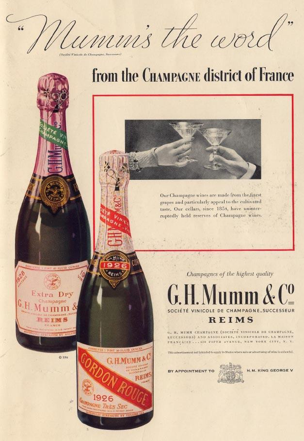 Mumm's the word champagne advertisement from Champagne district — historic image