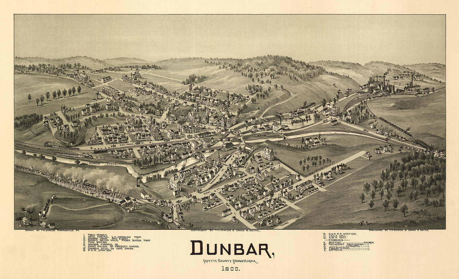 Dunbar, Pennsylvania, 1900, 1900 — antique map