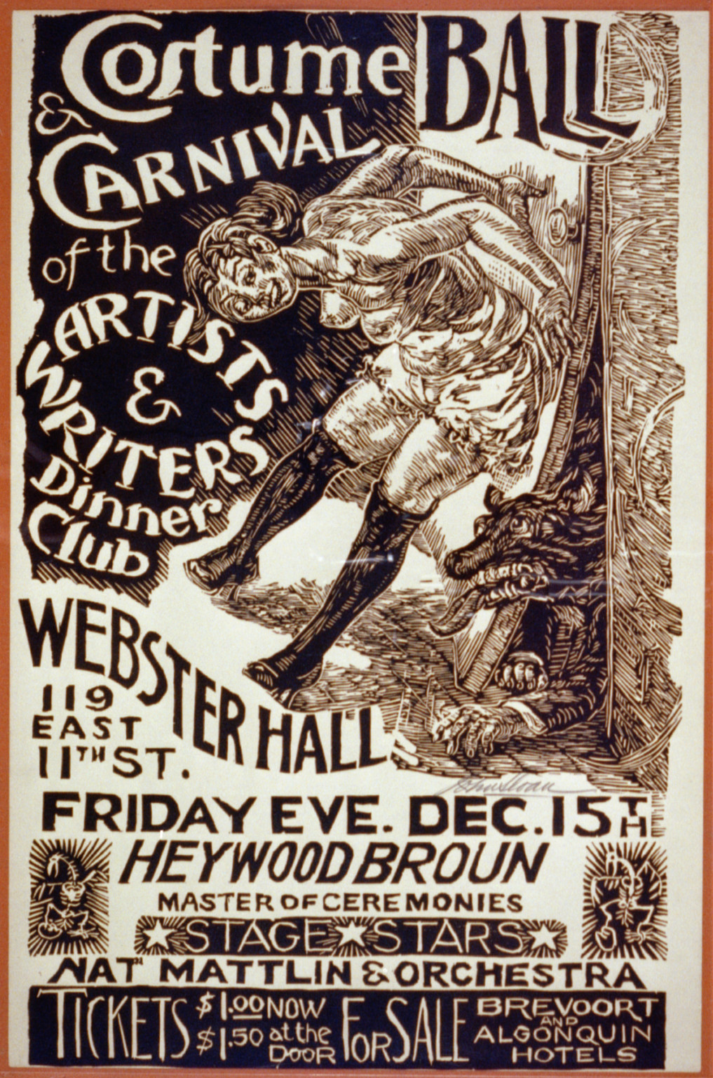 Costume ball--Carnival of the artists & writers dinner club--Webster Hall ... / John Sloan., [between 1890 and 1920] — vintage poster