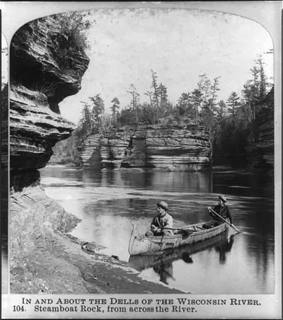 In and about the dells of the Wisconsin River: Steamboat Rock, from across the river