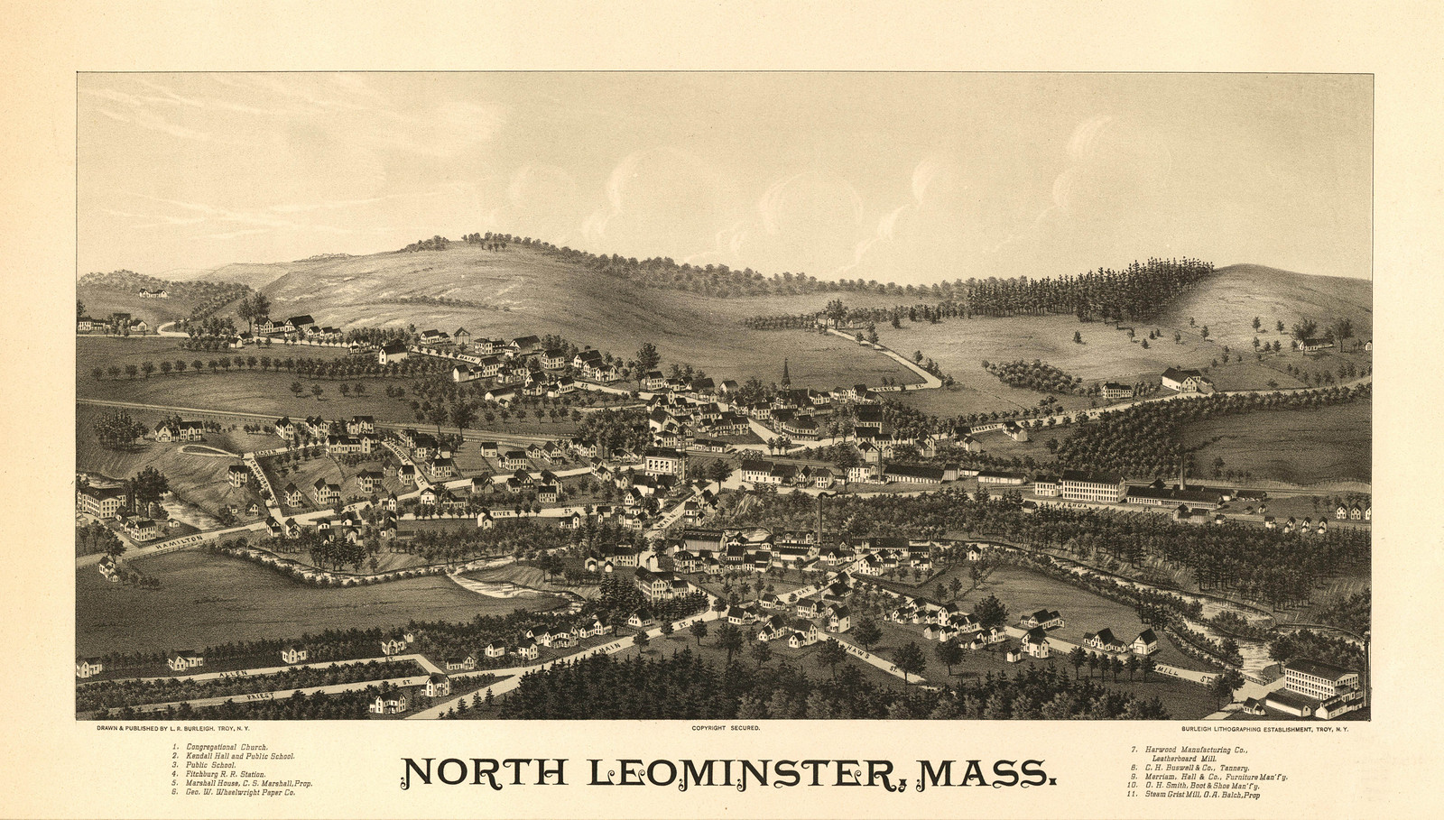 North Leominster, Massachusetts, 1887, 1887 — antique map