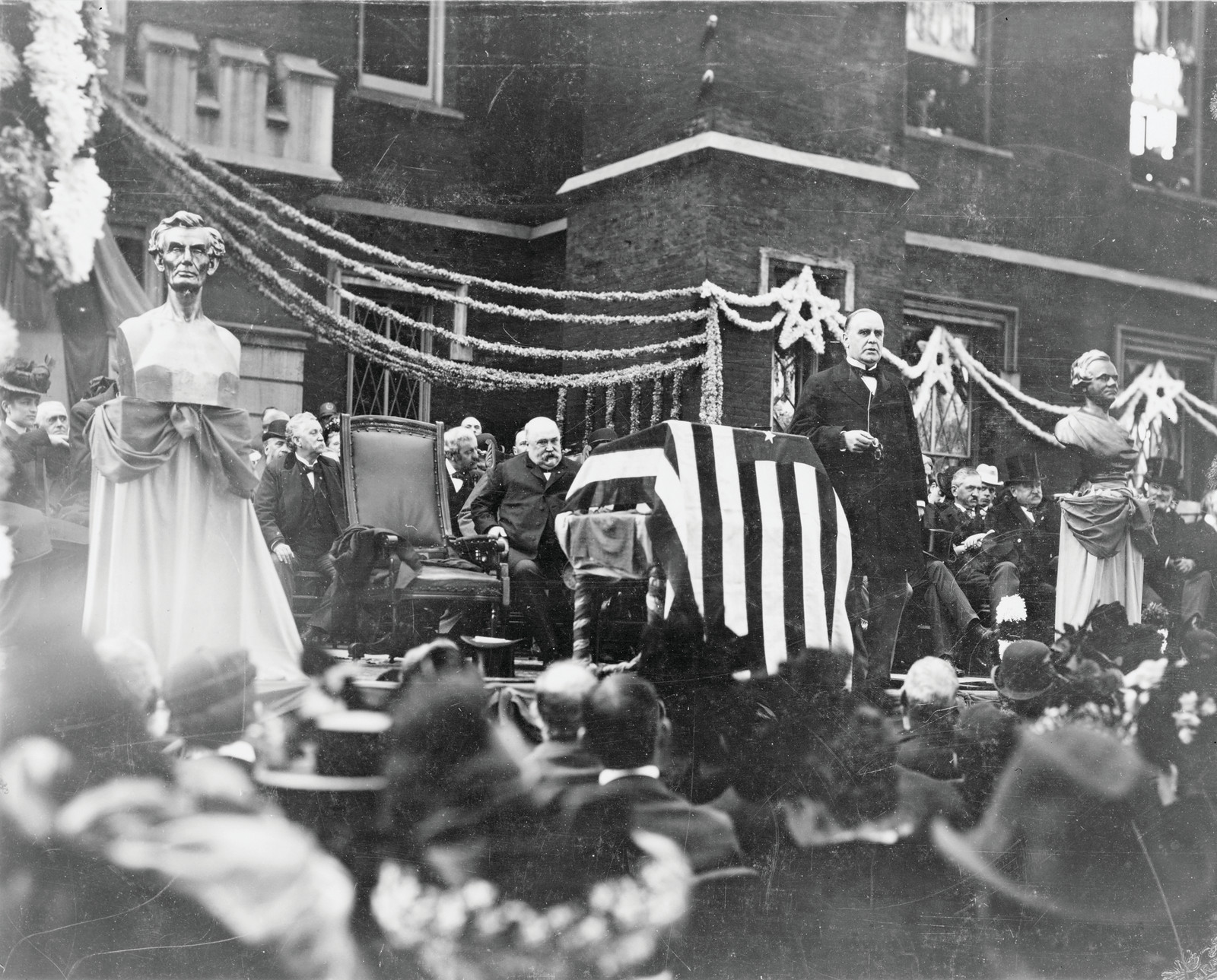 Anniversary Of Lincoln Douglas Debate--Address Of President McKinley, c. 1899 — historic photograph