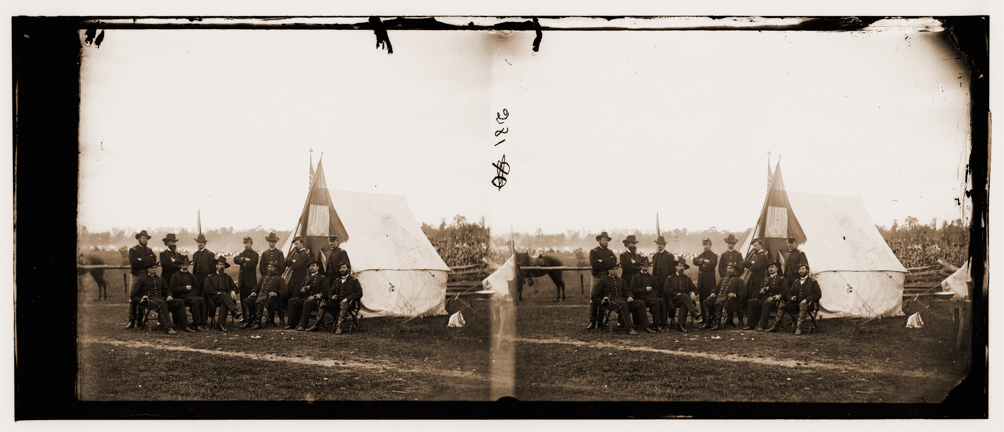 Culpeper Virginia (vicinity). Gen. Henry Prince and staff, 1863 — historic photograph