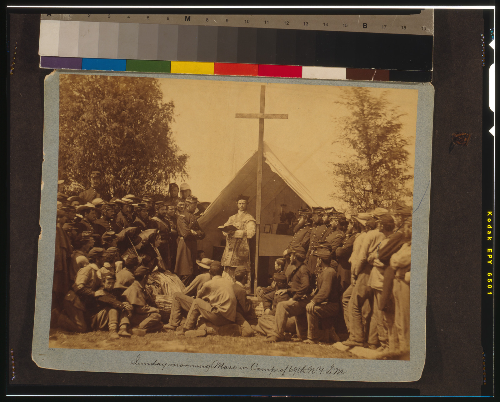 Sunday morning mass in camp of 69th N.Y.S.M., [photographed 1861, printed later] — historic photograph