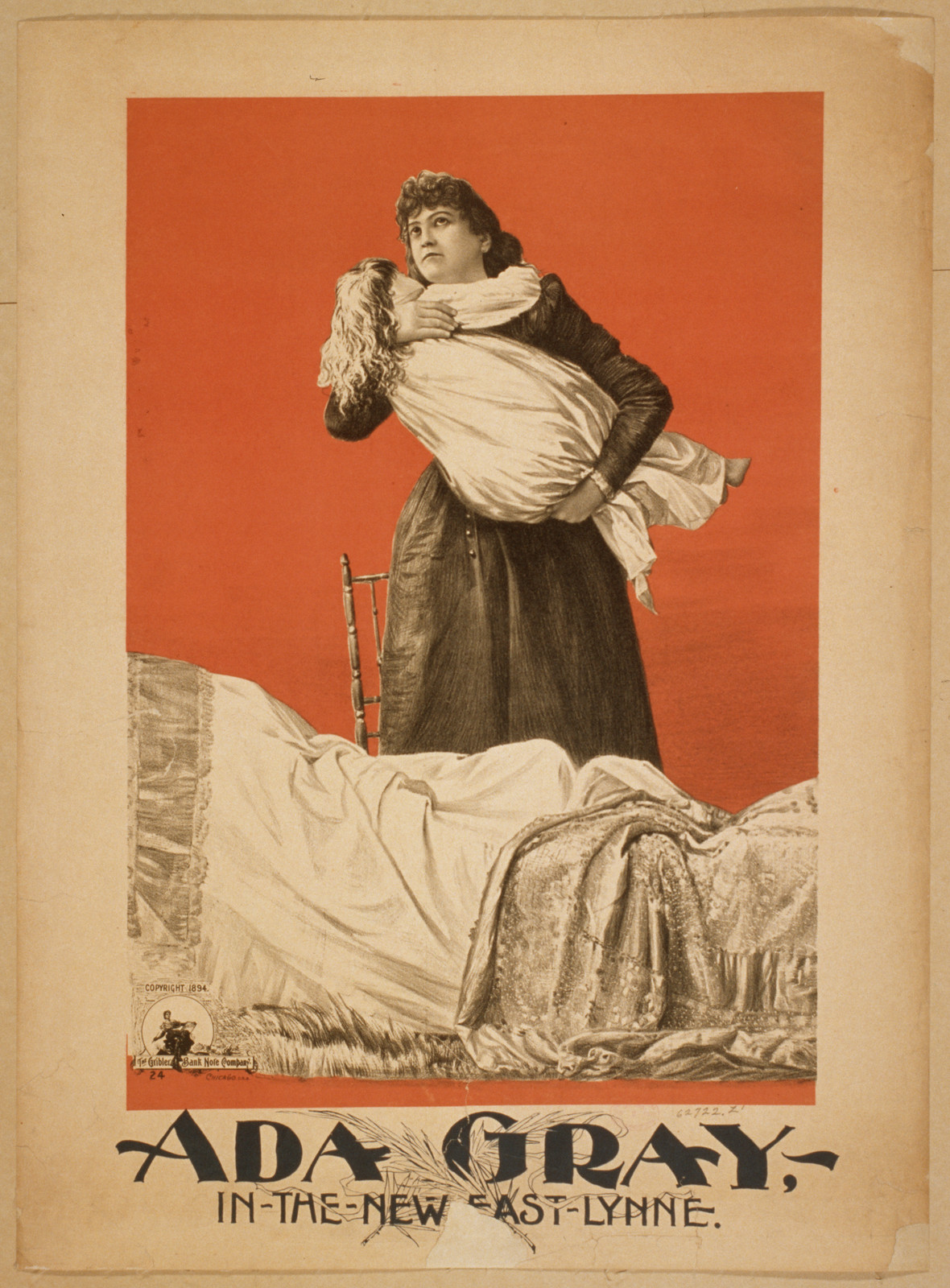 Ada Gray in the new East Lynne, 1894 — vintage poster