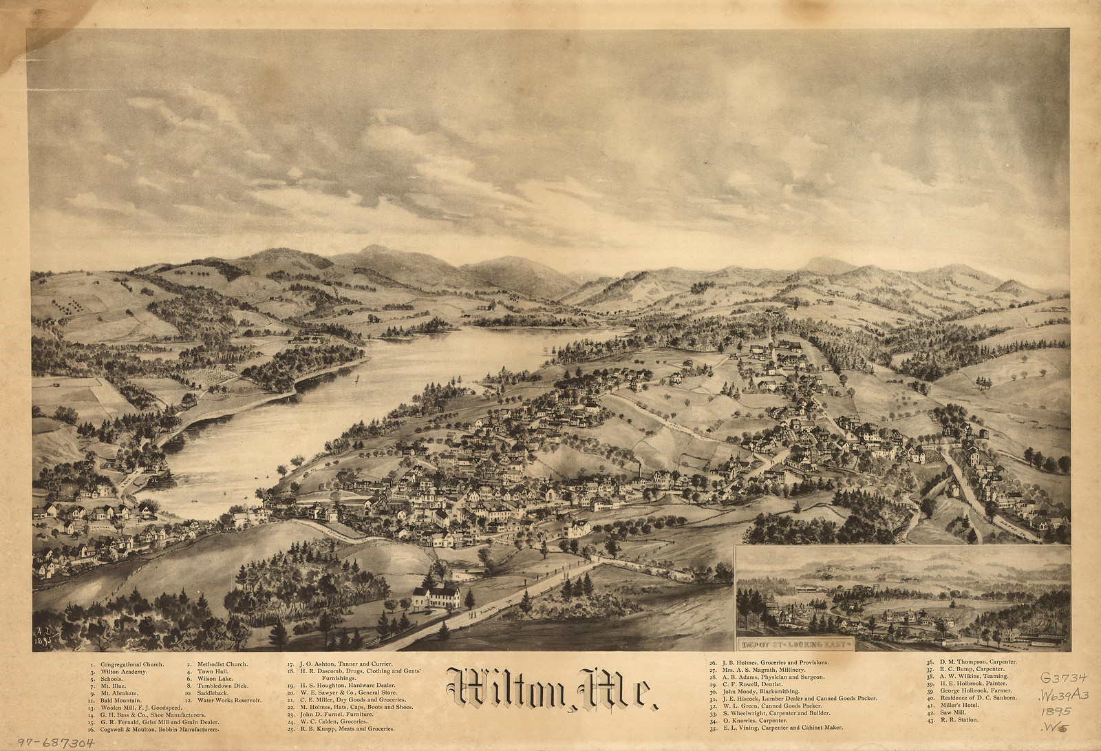 Wilton, Maine, 1895, 1895 — antique map