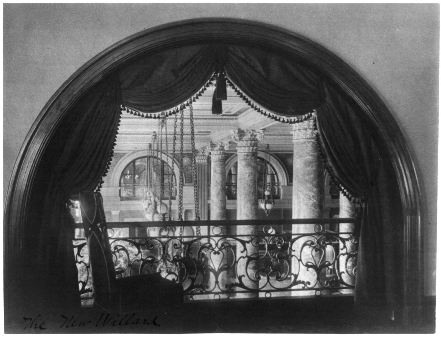 [The new Willard Hotel, Washington, D.C. - view from balcony], [between 1890 and 1950] — historic photograph