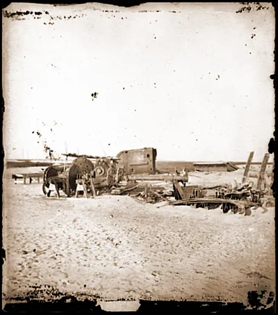 Folly Island S.C. (vicinity of Charleston). Beached remains of the British-built bl