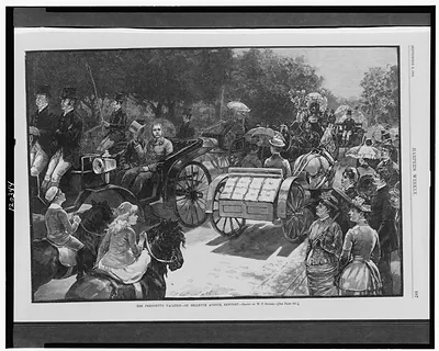 The President's vacation - on Bellevue Avenue, Newport / drawn by W.P. Snyder.