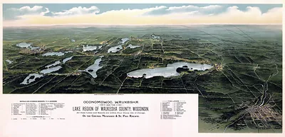 WI Oconomowoc Waukesha 1885 MAP